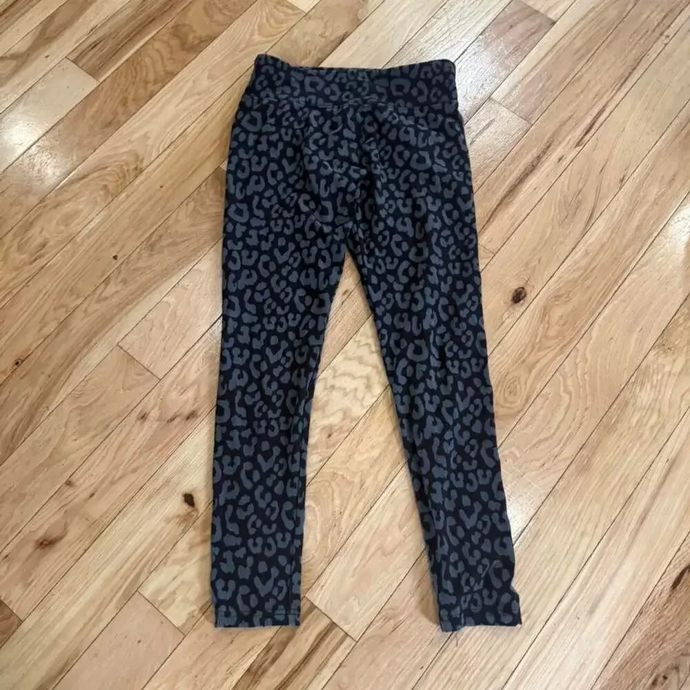 Justice Black Leopard Print Leggings Girls Size 18/20